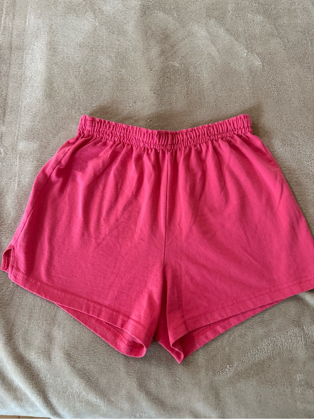 Soffe Hot Pink Elastic-Waist Athletic Shorts